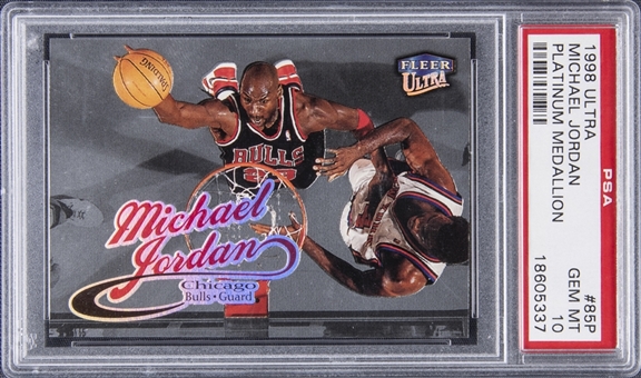 1998-99 Fleer Ultra Platinum Medallion #85P Michael Jordan (#62/99) - PSA GEM MT 10